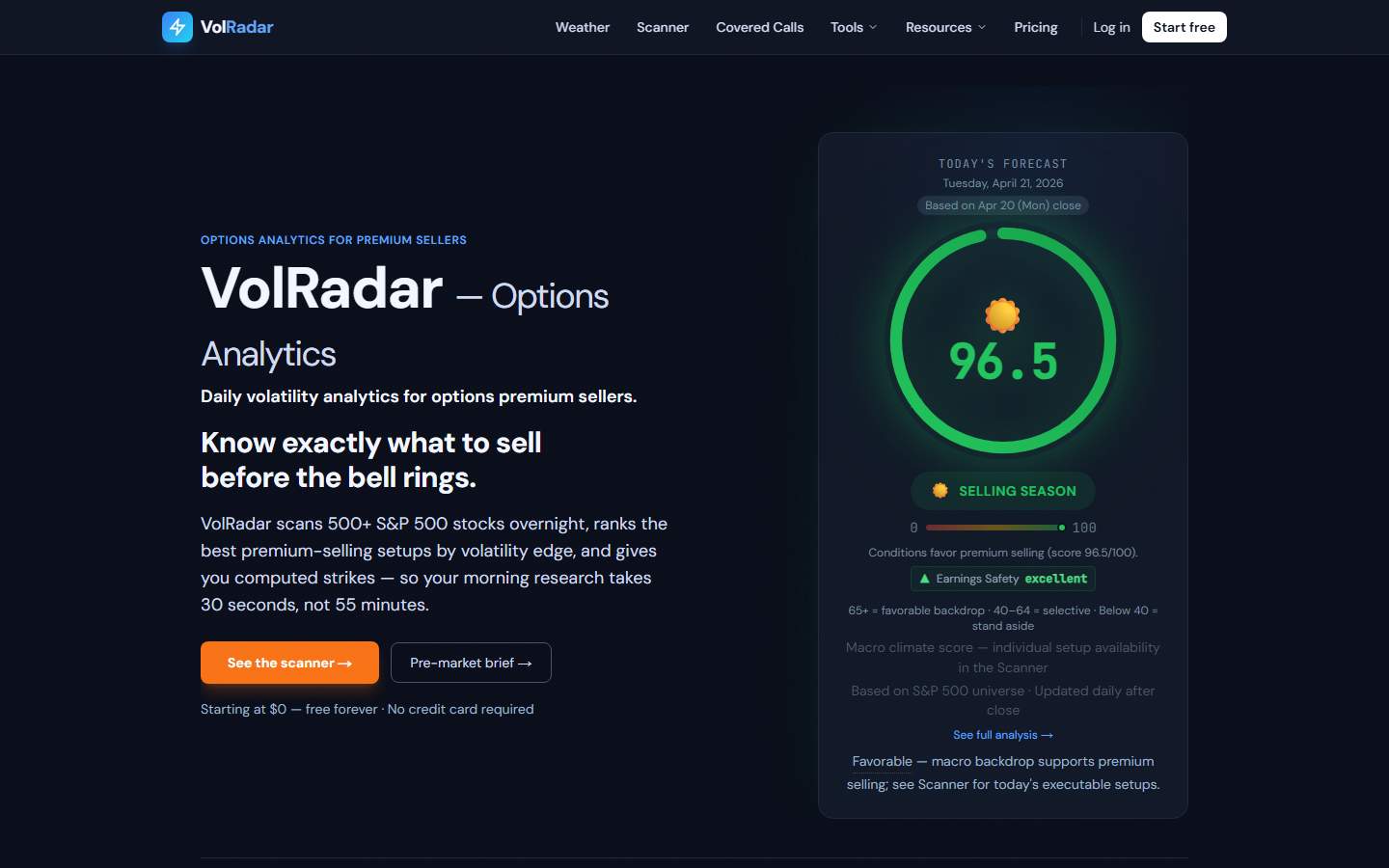 VolRadar screenshot 1