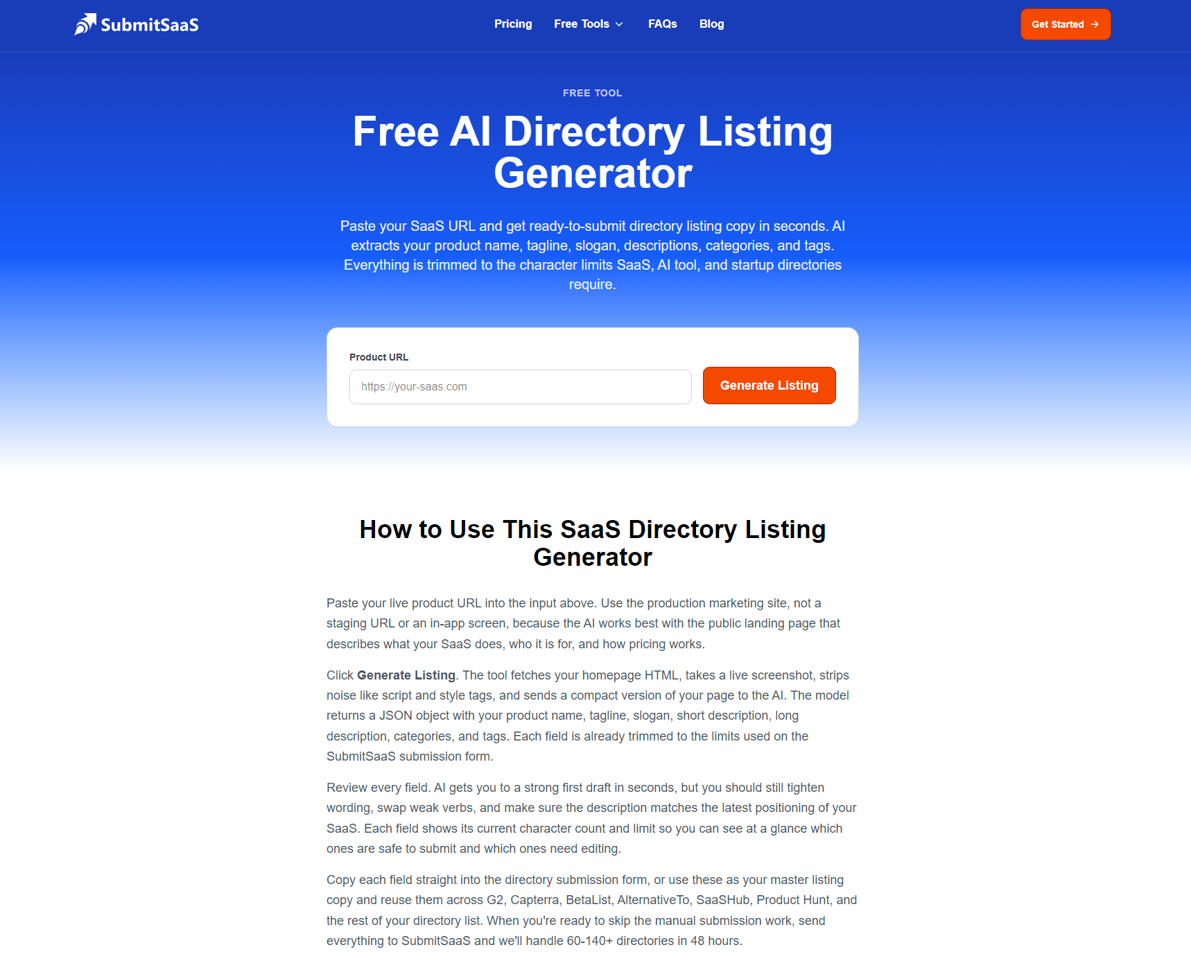 Free AI Directory Listing Generator screenshot 1