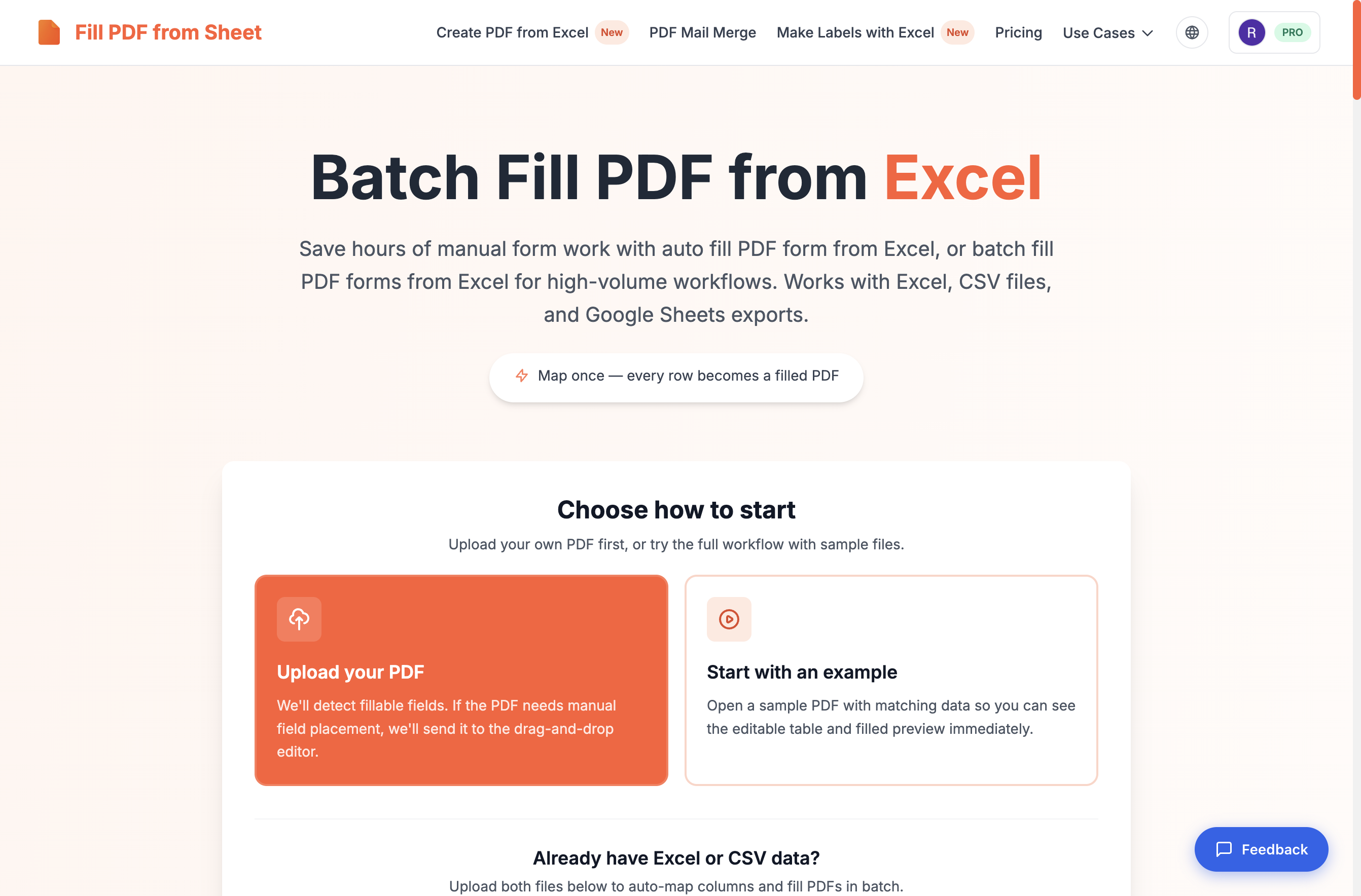 Fill PDF from Sheet screenshot 1