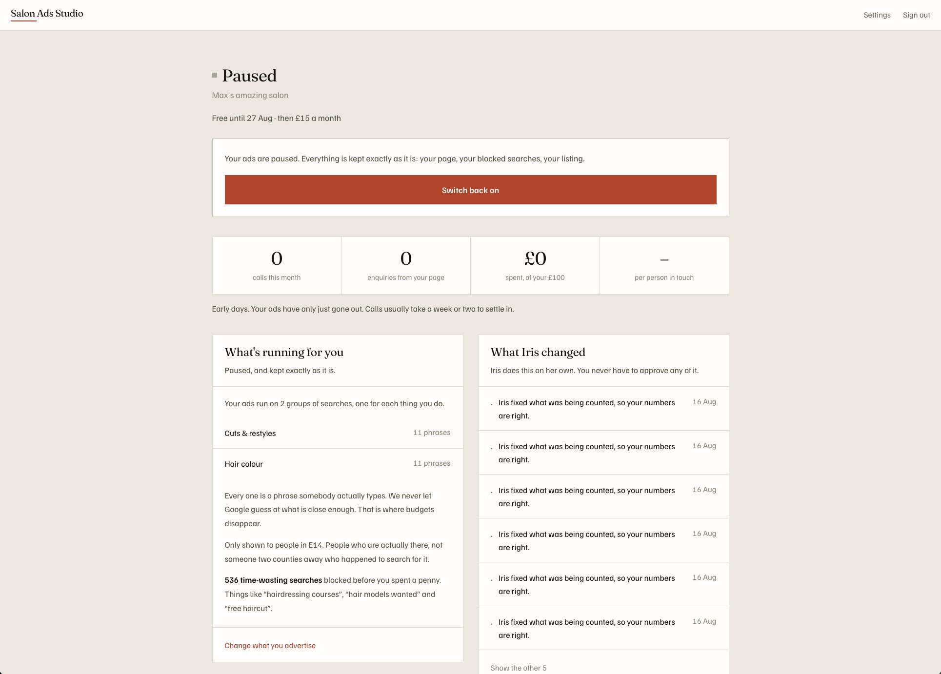 The Salon Ads Studio screenshot 1