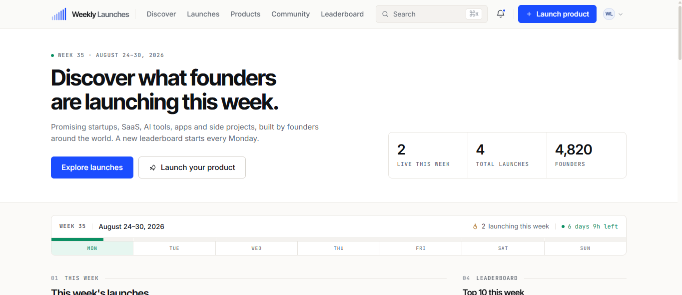 Weekly Launches screenshot 1